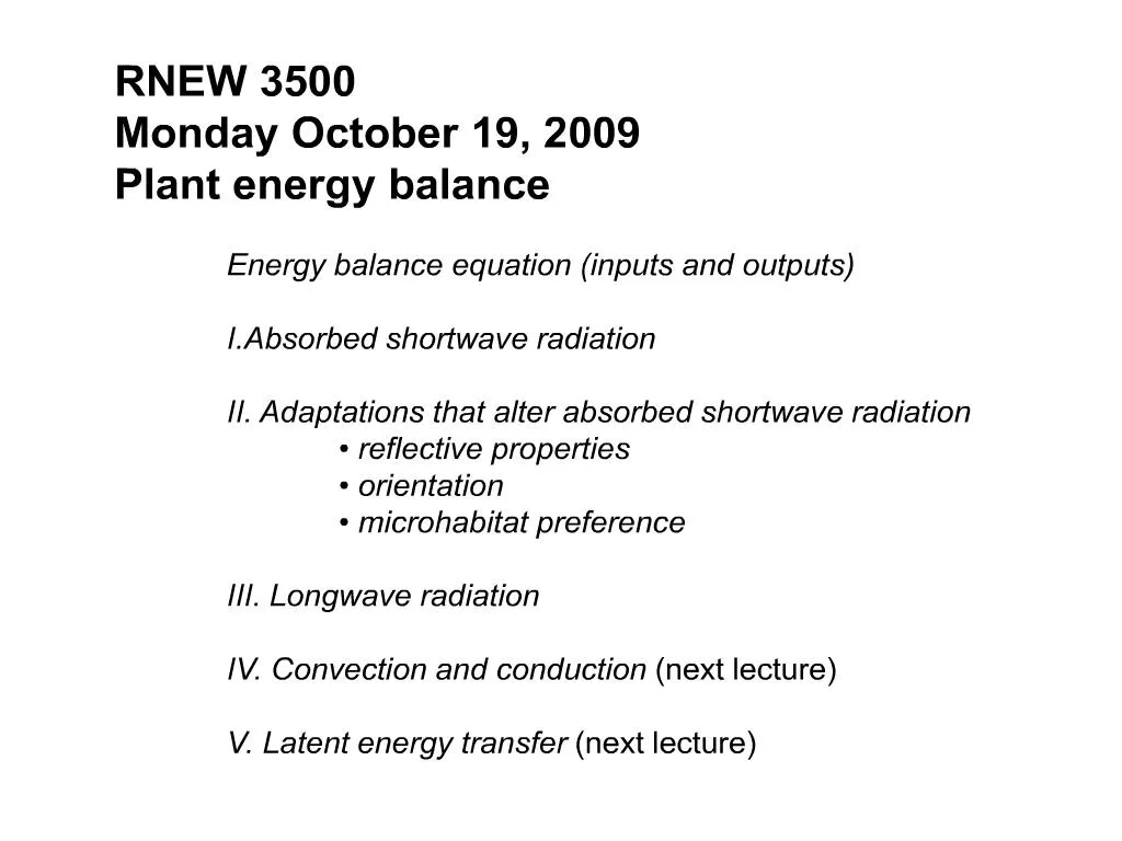 PPT Leaf energy balance PowerPoint Presentation, free download ID