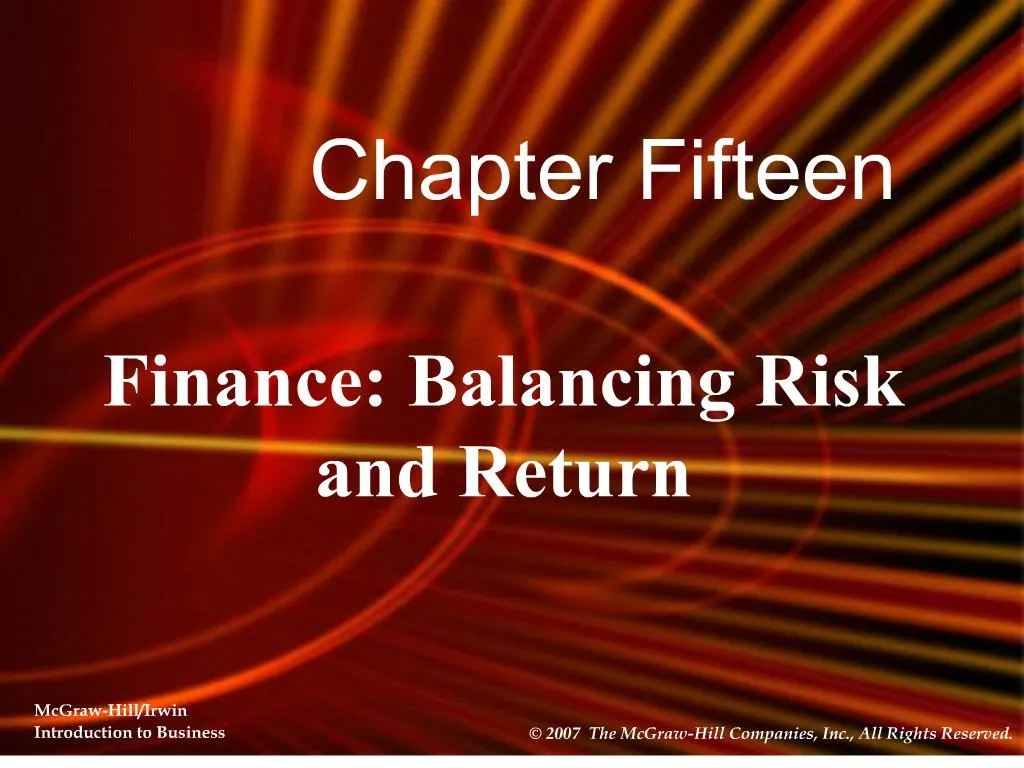 PPT - Finance: Balancing Risk And Return PowerPoint Presentation, Free ...