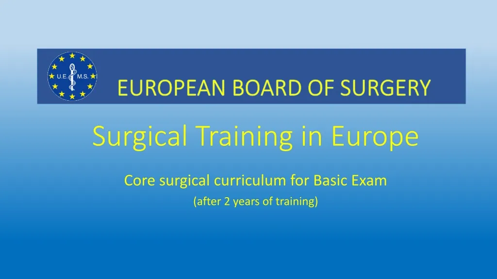 surgical training in europe n.