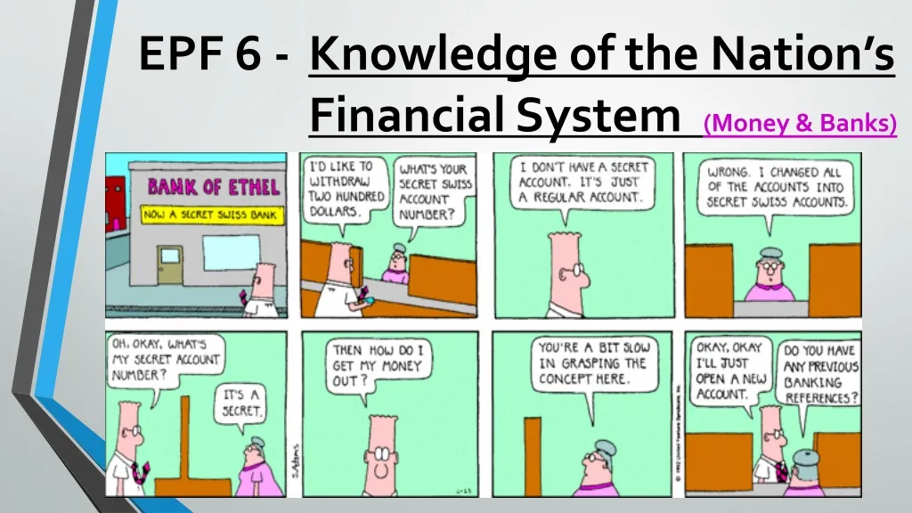 epf 6 knowledge of the nation s financial system money banks n.