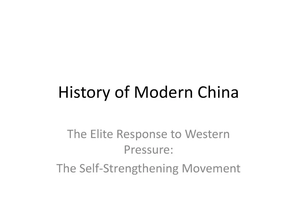 History Of Modern China Pyq Du