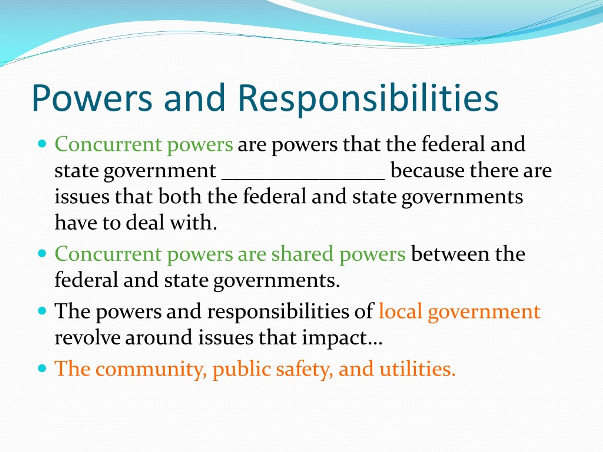 PPT - Federalism, State and Local Government PowerPoint Presentation