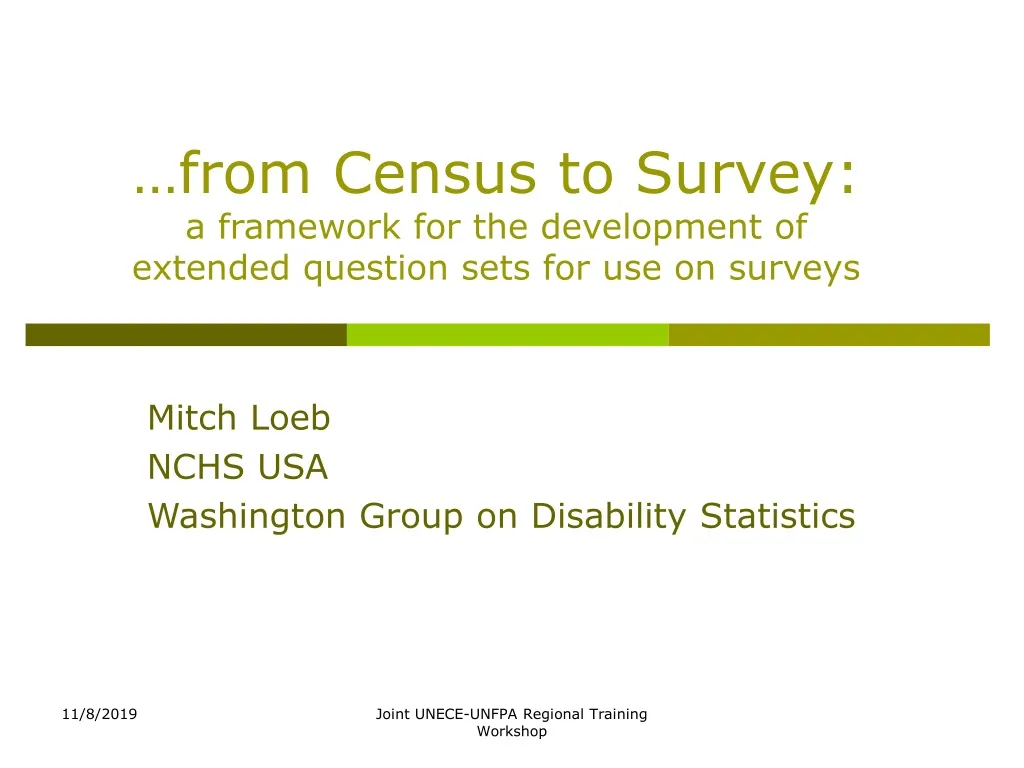 from census to survey a framework for the development of extended question sets for use on surveys n.