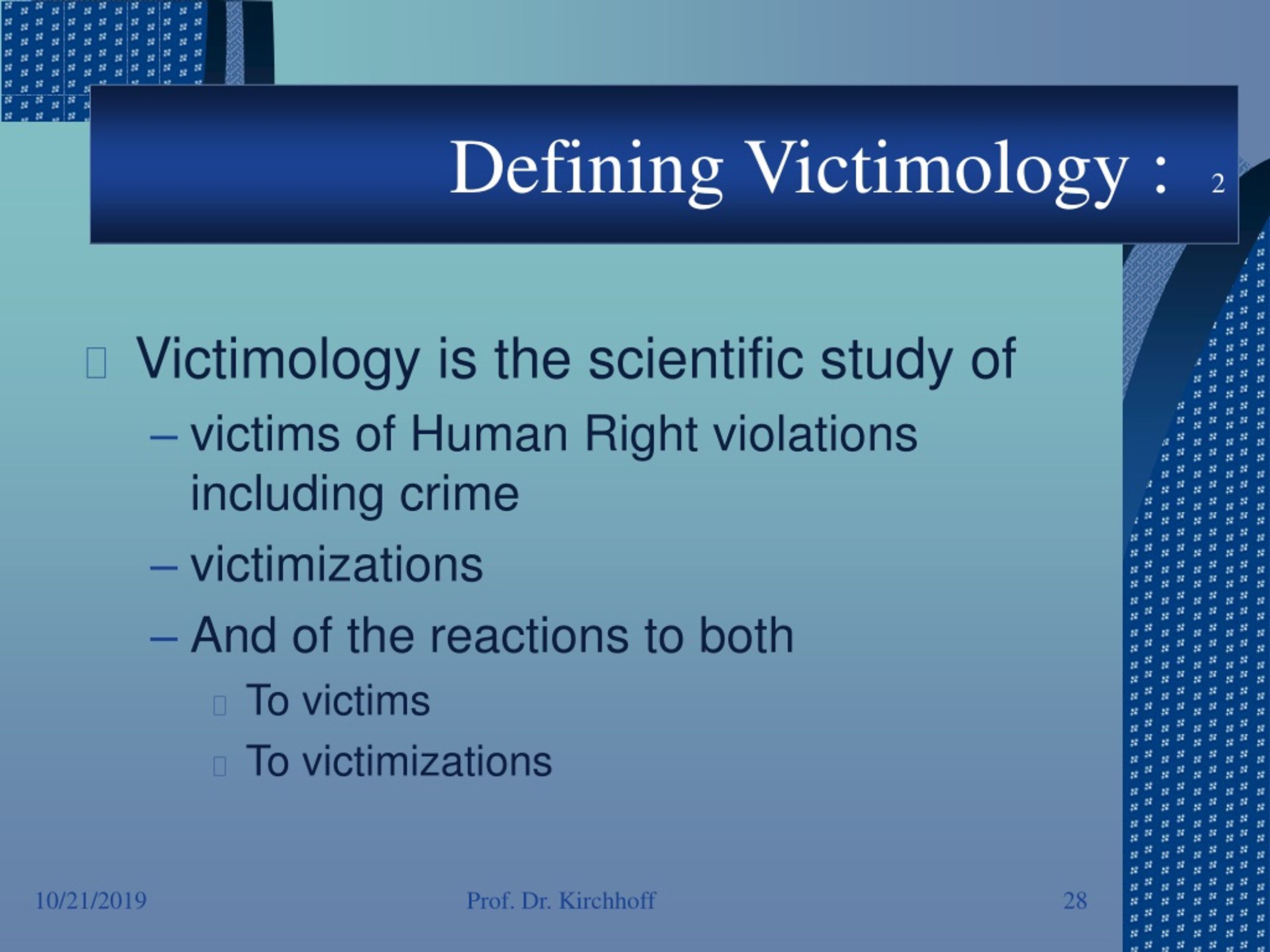 victimology research topics