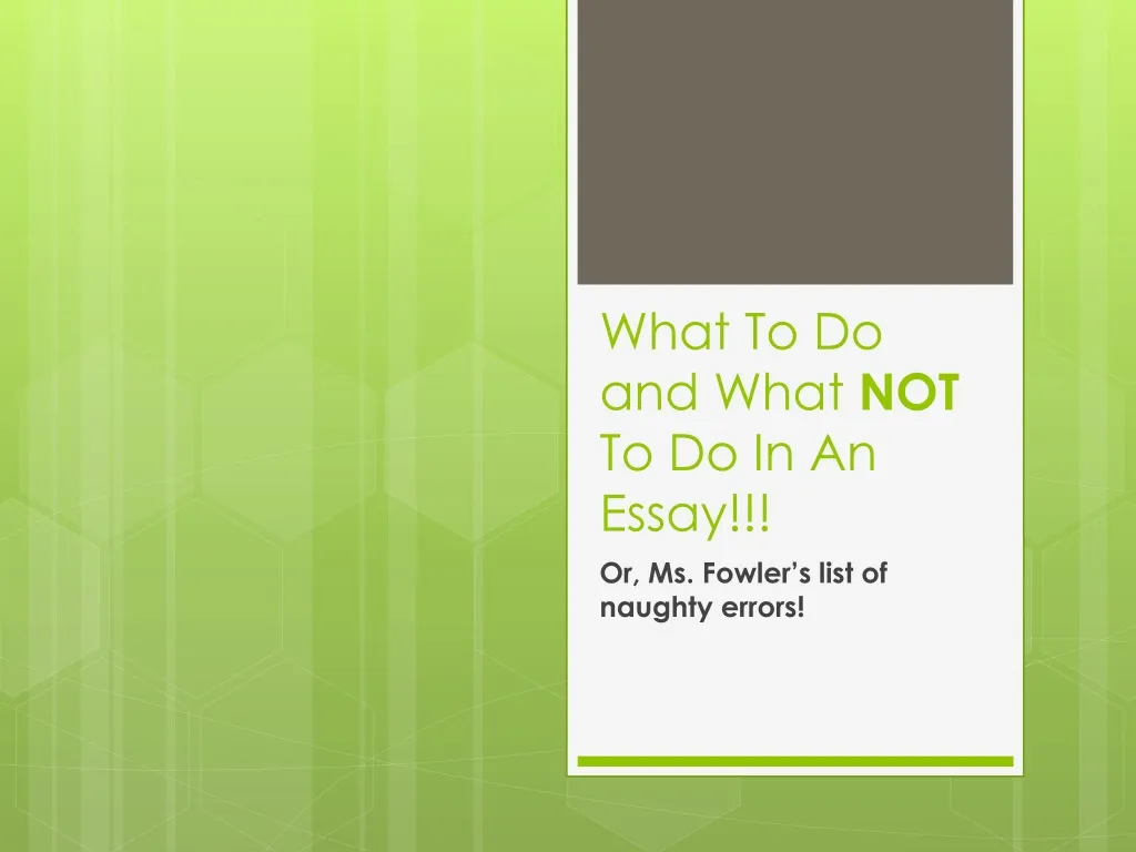 five things not to do in an essay