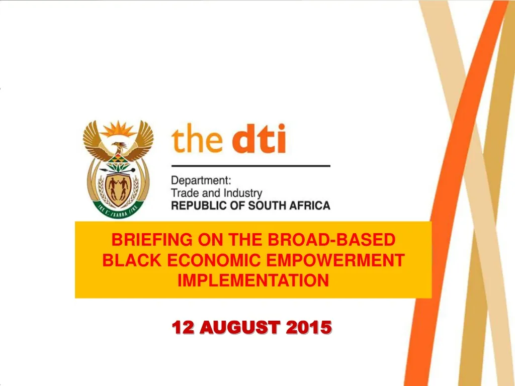 PPT - BRIEFING ON THE BROAD-BASED BLACK ECONOMIC EMPOWERMENT ...