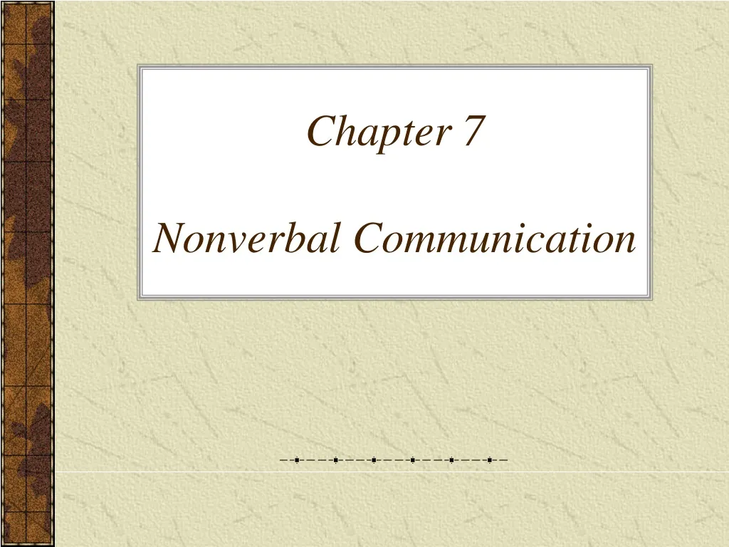 chapter 7 nonverbal communication n.
