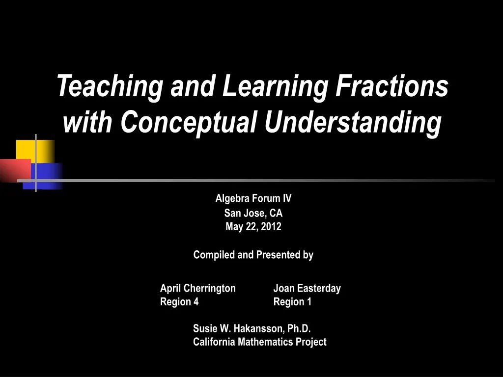 teaching and learning fractions with conceptual n.
