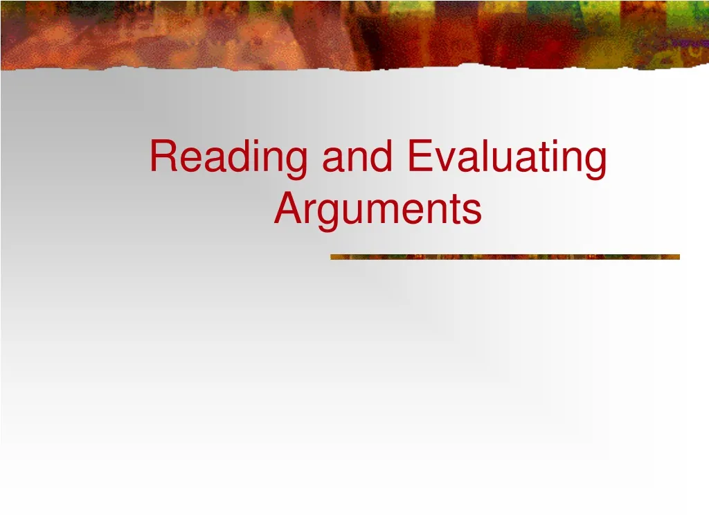 reading and evaluating arguments n.