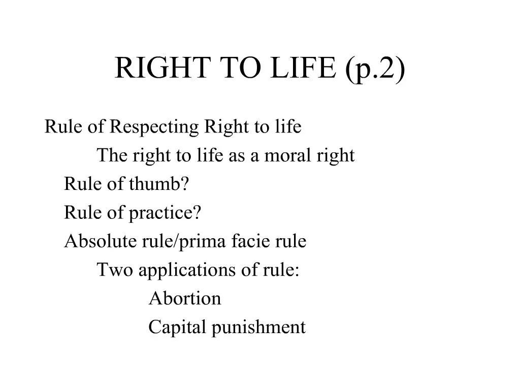 right to life essay