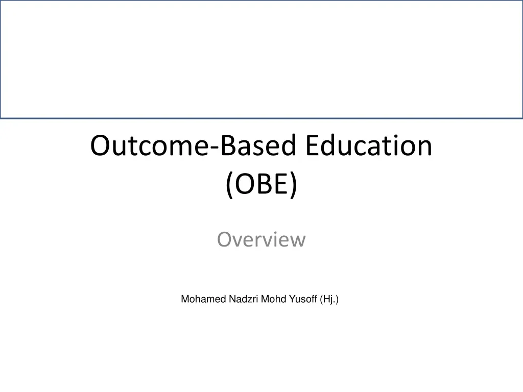 PPT - Outcome-Based Education (OBE) PowerPoint Presentation, Free ...