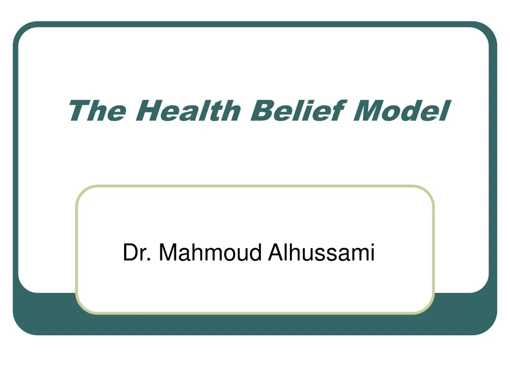 health belief model powerpoint presentation