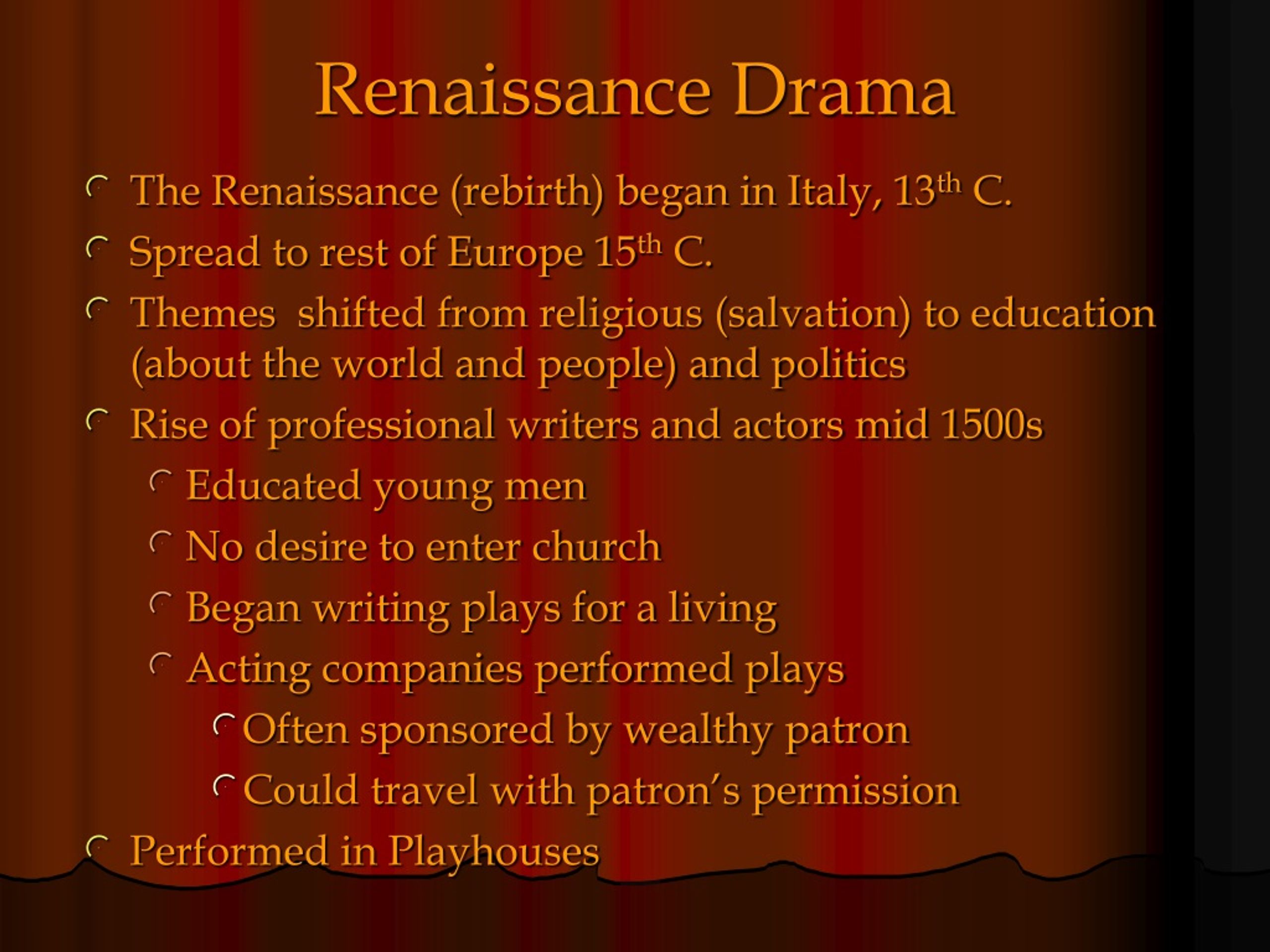 essay on renaissance drama