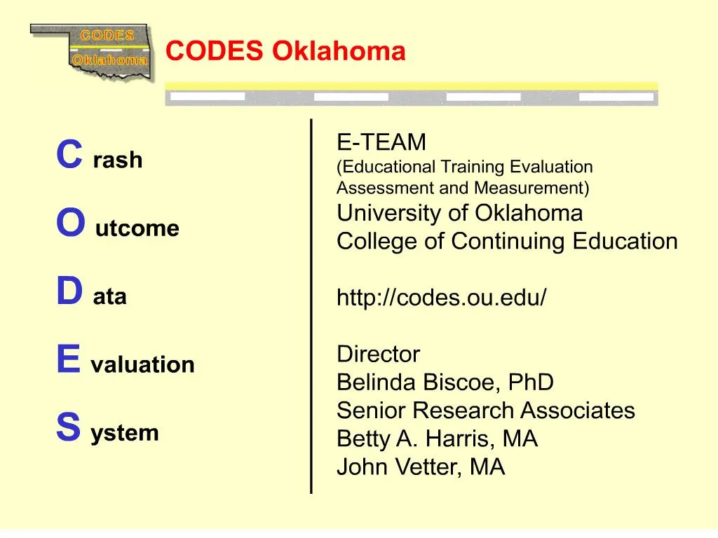 PPT CODES Oklahoma PowerPoint Presentation, free download ID214548