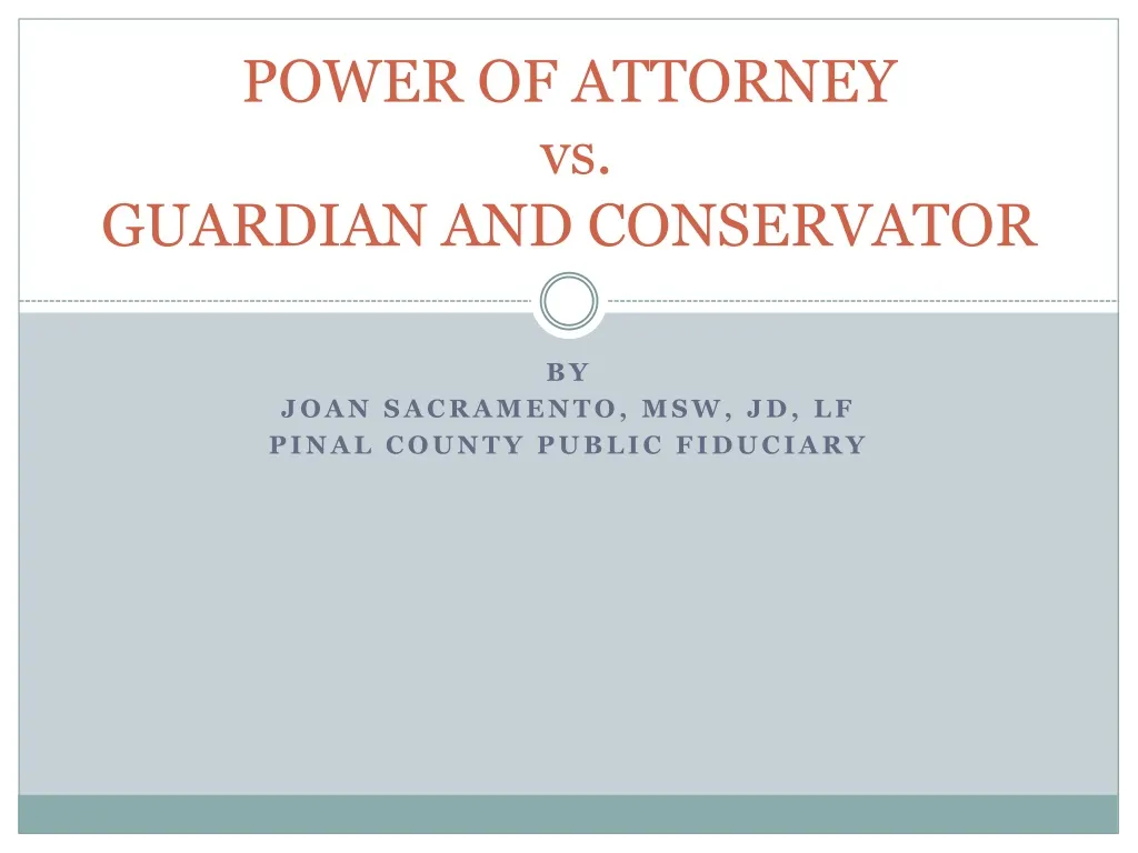 power of attorney vs guardian and conservator n.