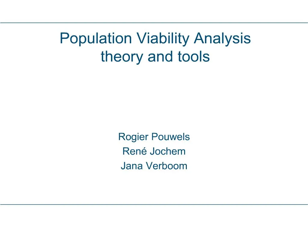 Ppt Population Viability Analysis Theory And Tools Powerpoint