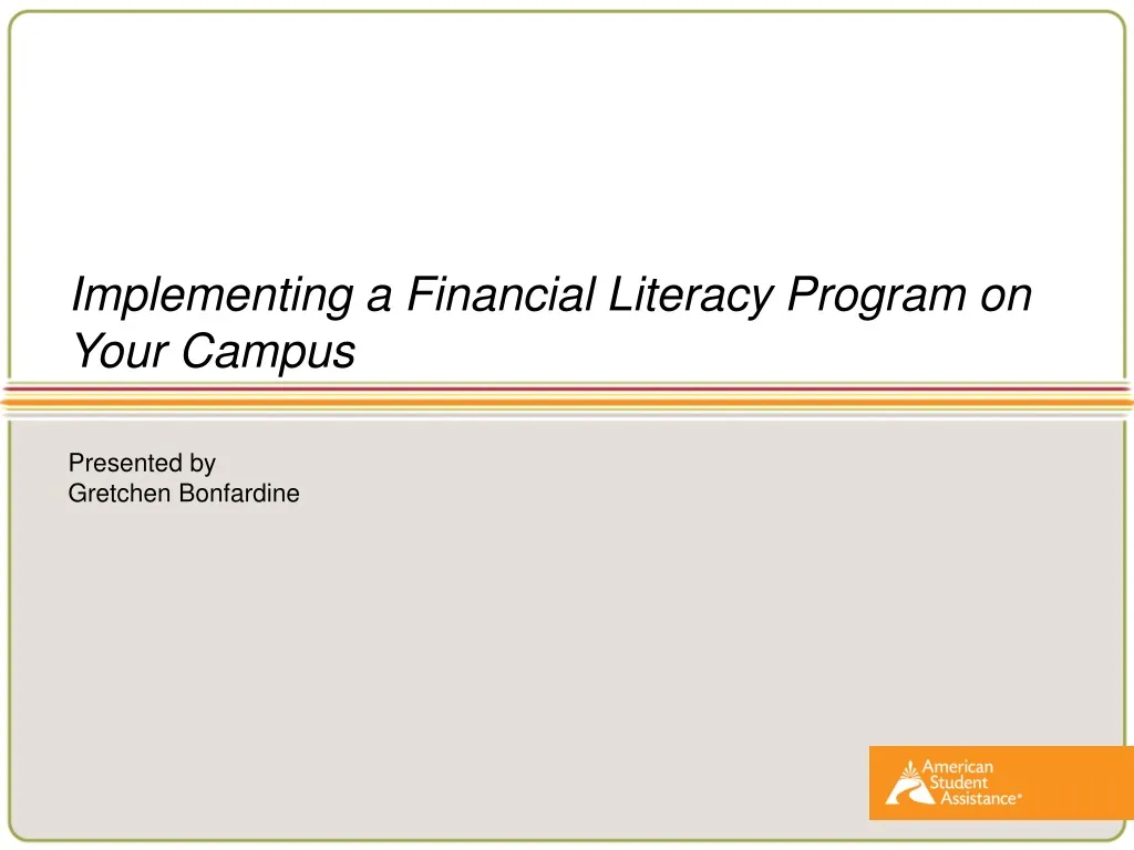 implementing a financial literacy program on your campus n.