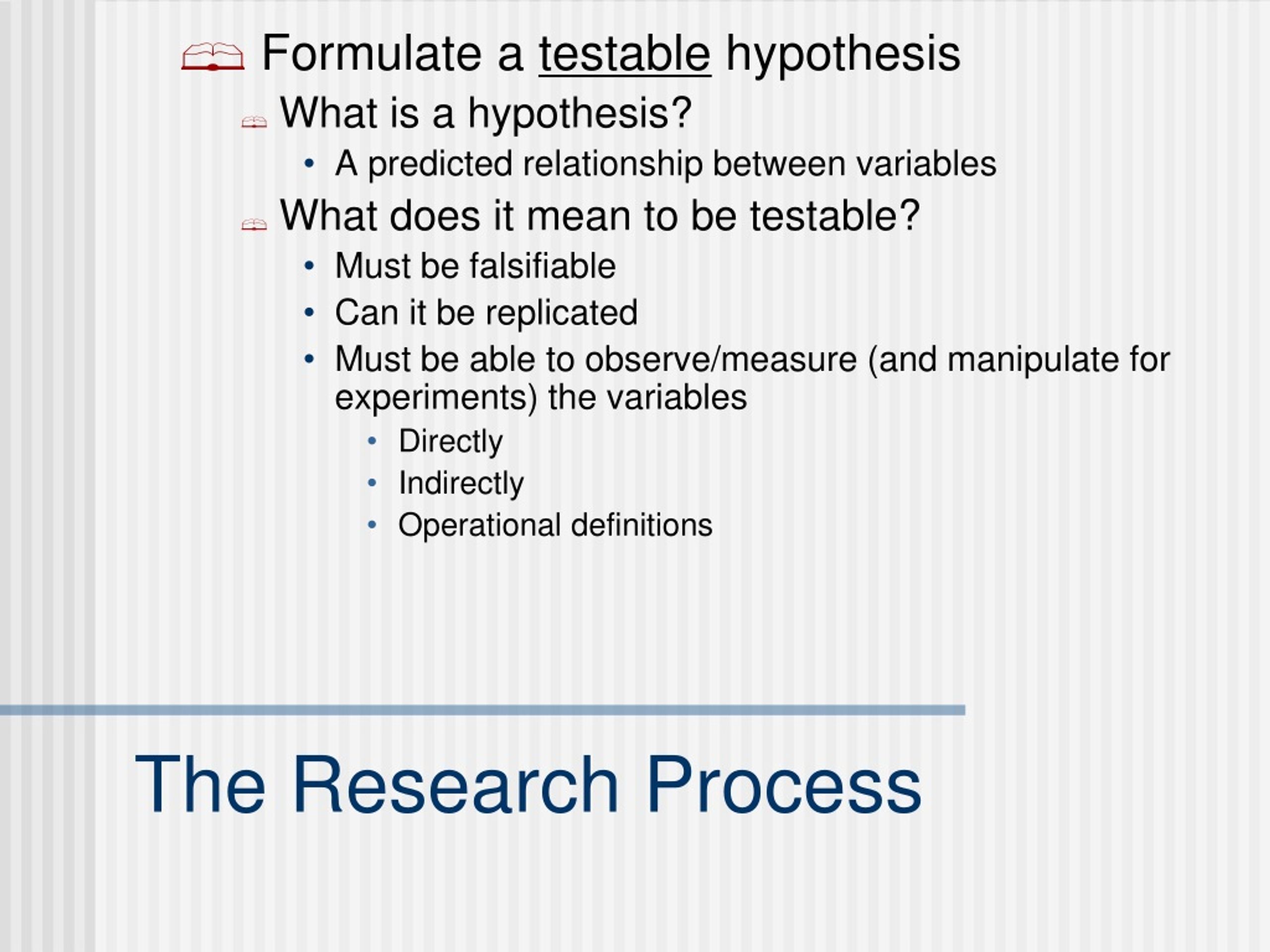 what does testable hypothesis mean