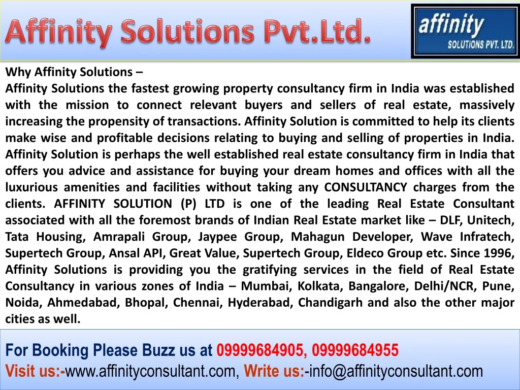 affinity solutions pvt ltd n.