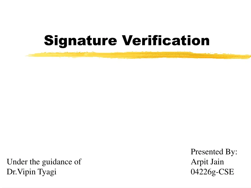 signature verification n.