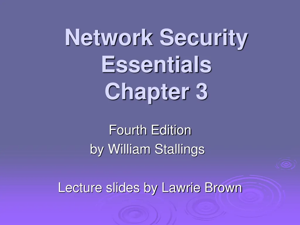 network security essentials chapter 3 n.