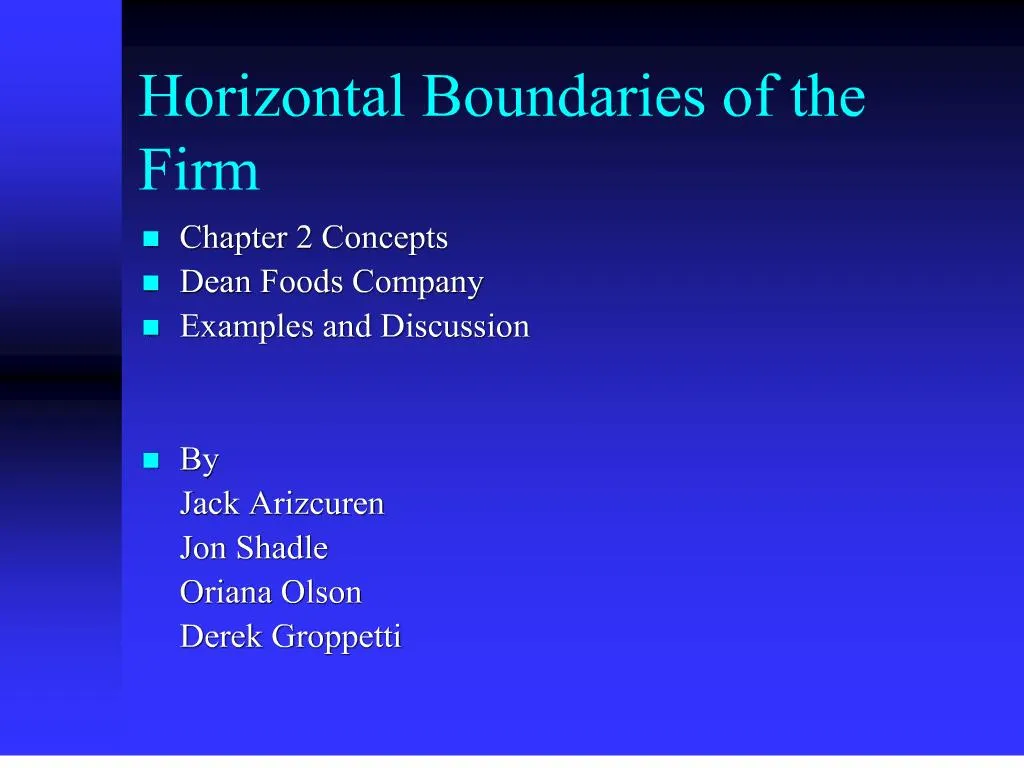 horizontal boundaries of the firm