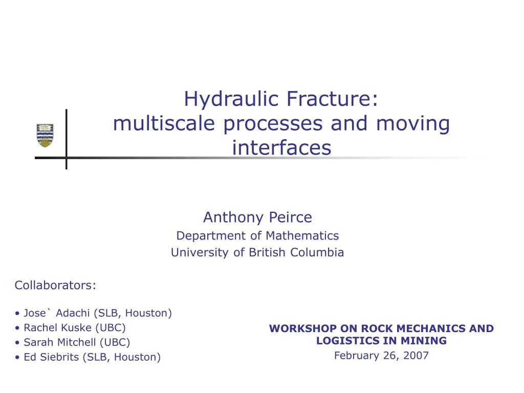hydraulic fracture multiscale processes and moving interfaces n.