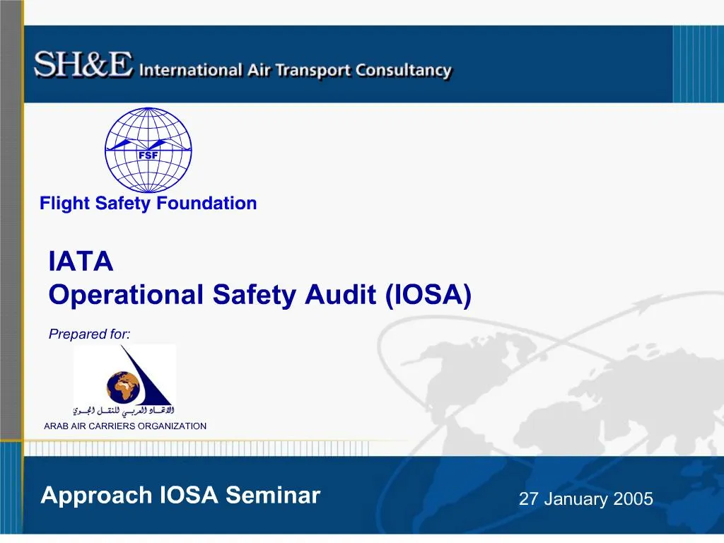 IATA Operational Safety Audit (IOSA) Programme - Anciens Et Réunions