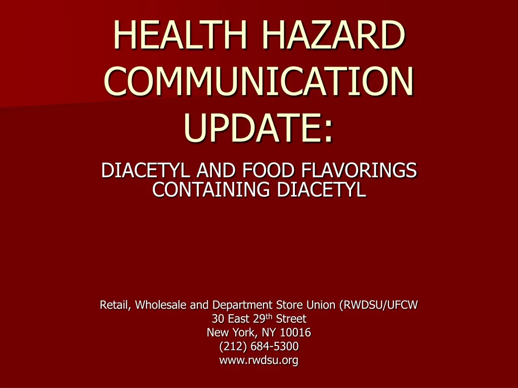health hazard communication update n.