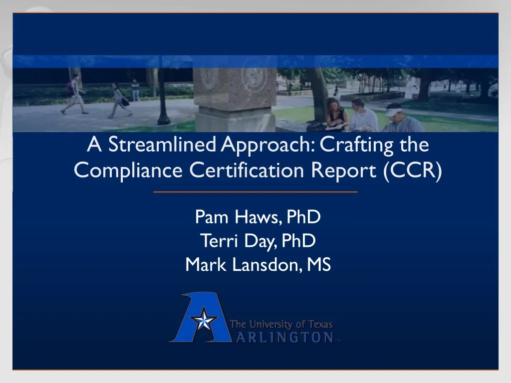a streamlined approach crafting the compliance certification report ccr n.