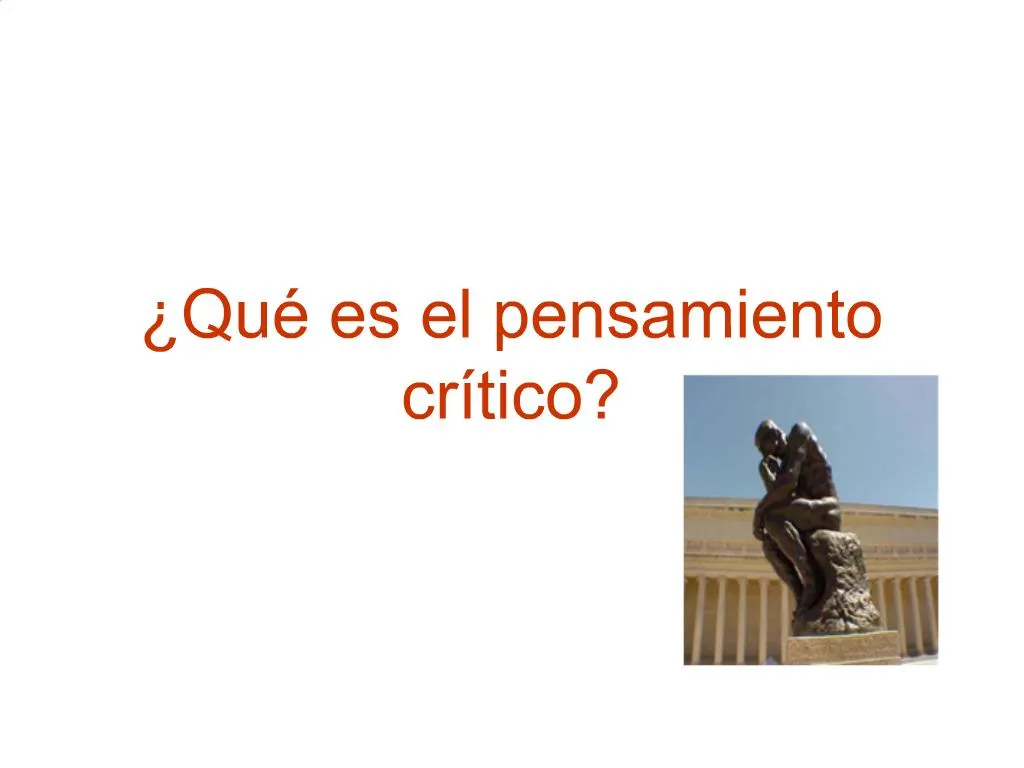 PPT - Qu Es El Pensamiento Cr Tico PowerPoint Presentation, Free ...