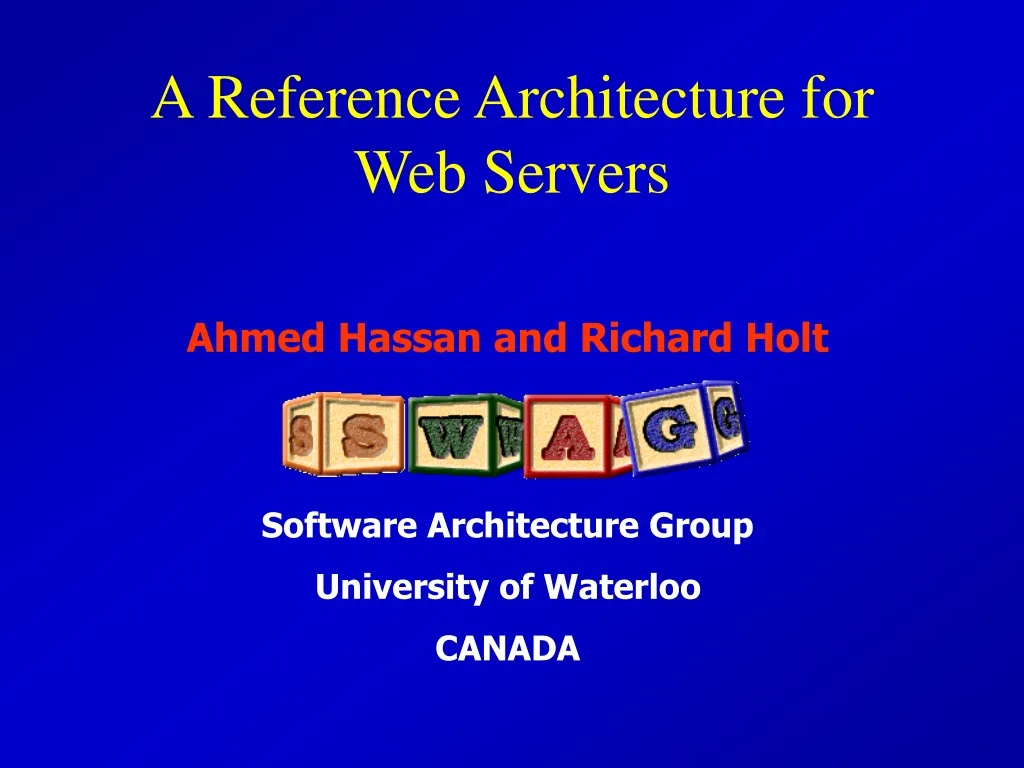 a reference architecture for web servers n.