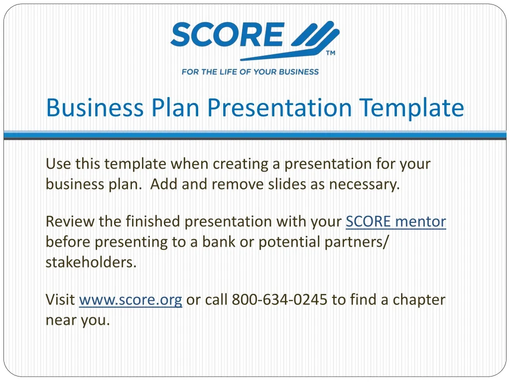 business plan presentation template n.