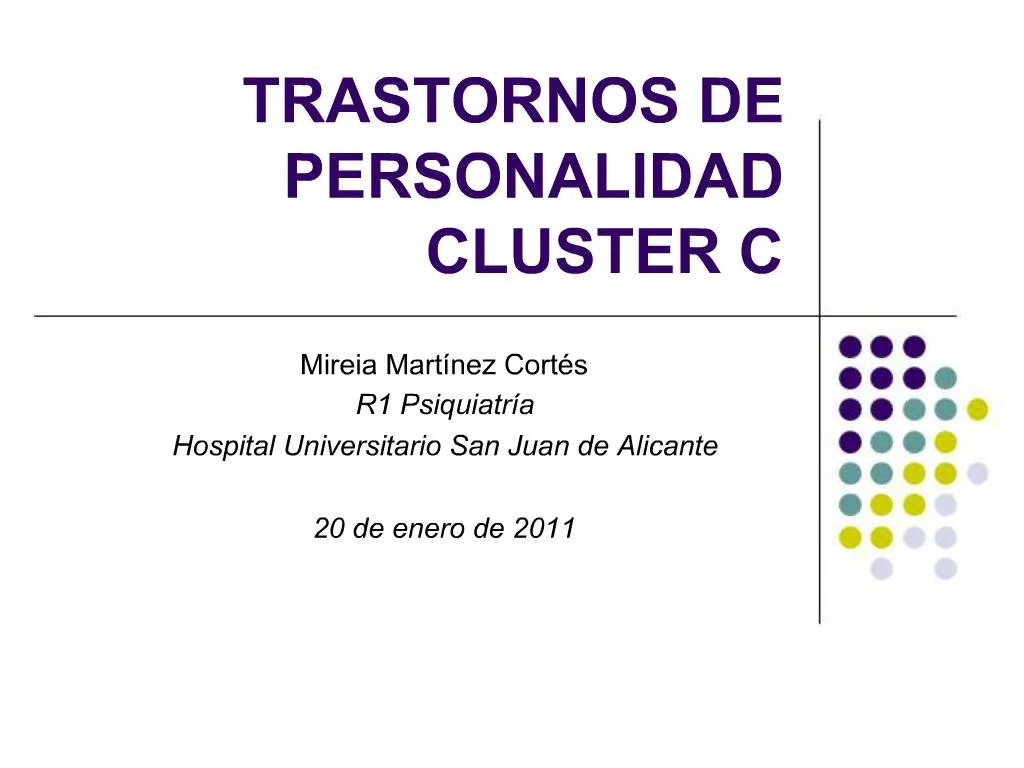 PPT - TRASTORNOS DE PERSONALIDAD CLUSTER C PowerPoint Presentation ...