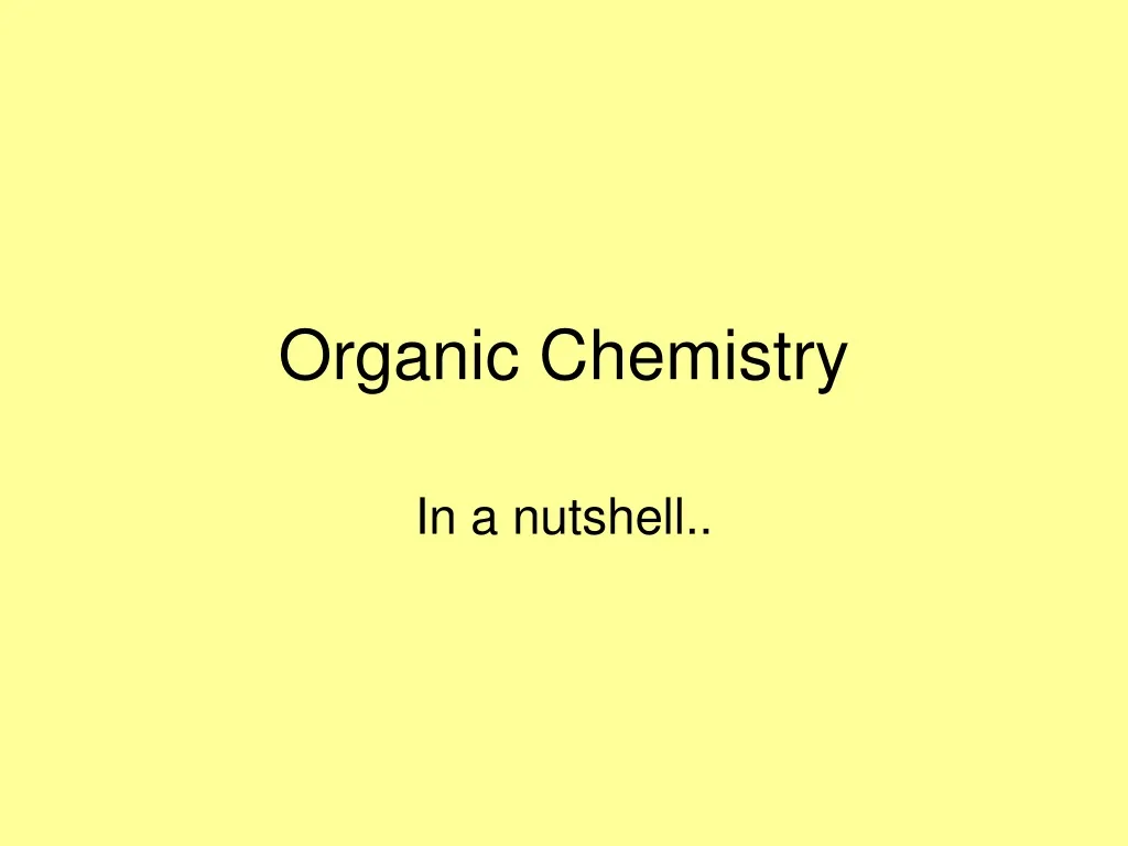 organic chemistry n.