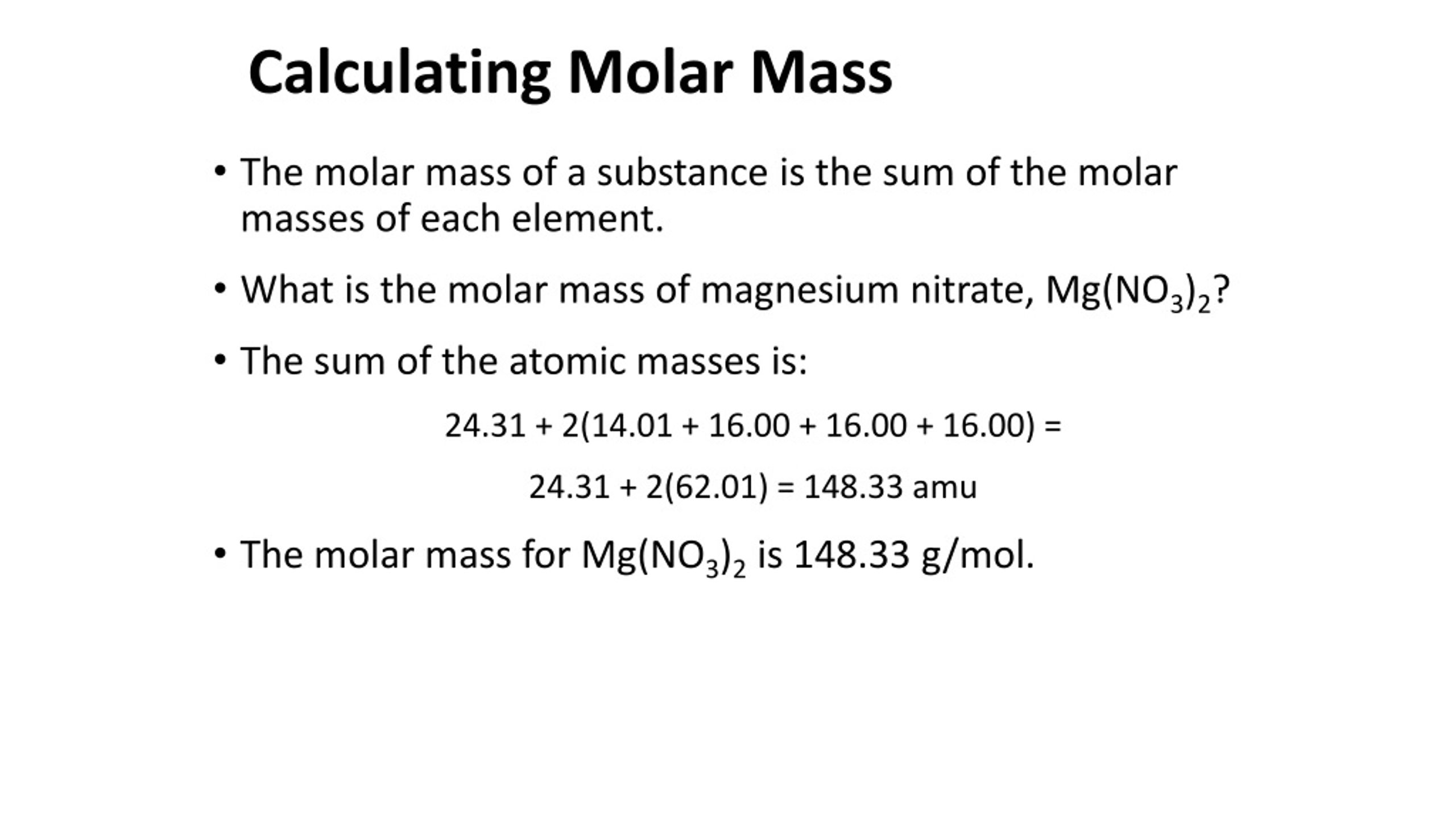 find molar mmass of substance using molality