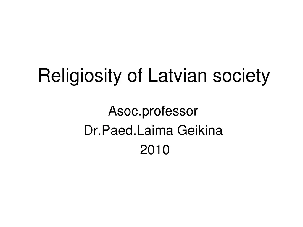 religiosity of latvian society n.