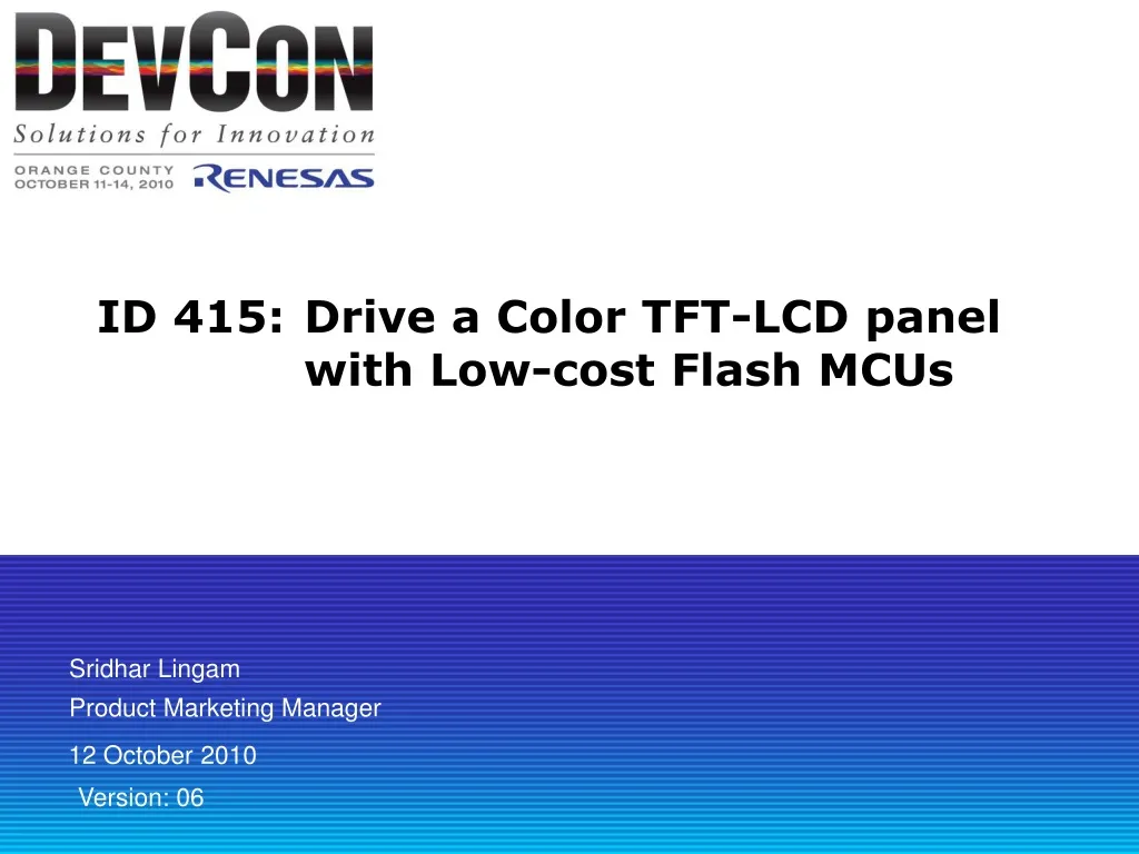 id 415 drive a color tft lcd panel with low cost flash mcus n.