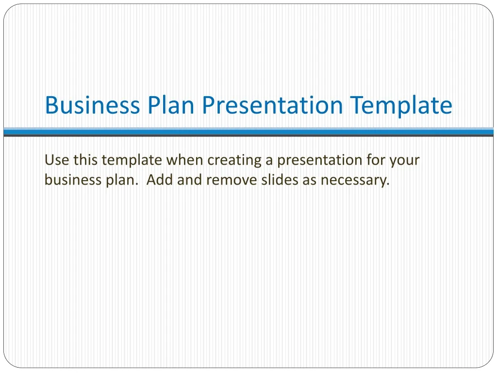 business plan presentation template n.