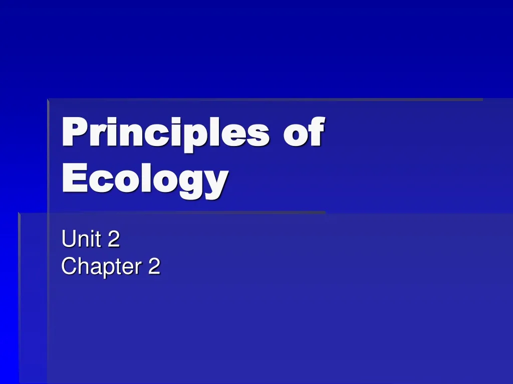 principles of ecology n.