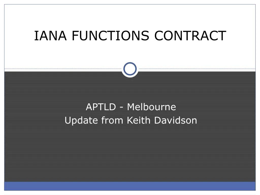 PPT - APTLD - Melbourne Update from Keith Davidson PowerPoint ...