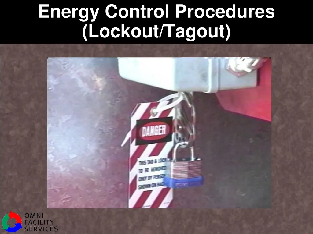 energy control procedures lockout tagout n.