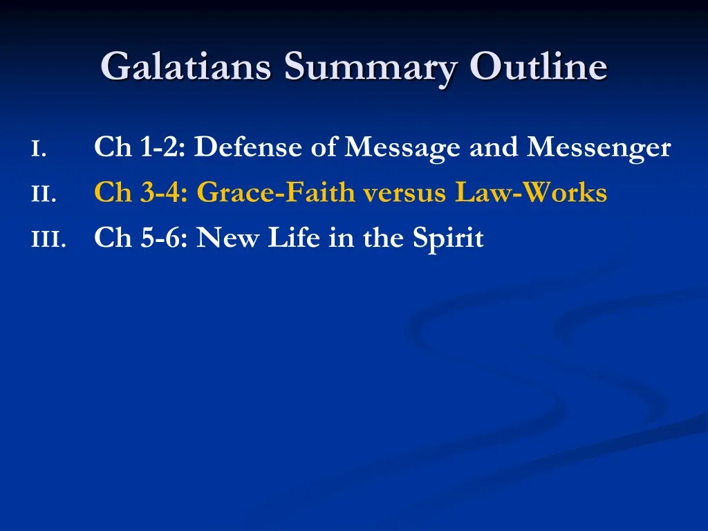 galatians summary outline n.