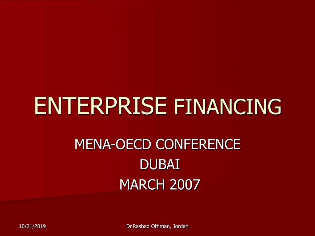 enterprise financing n.
