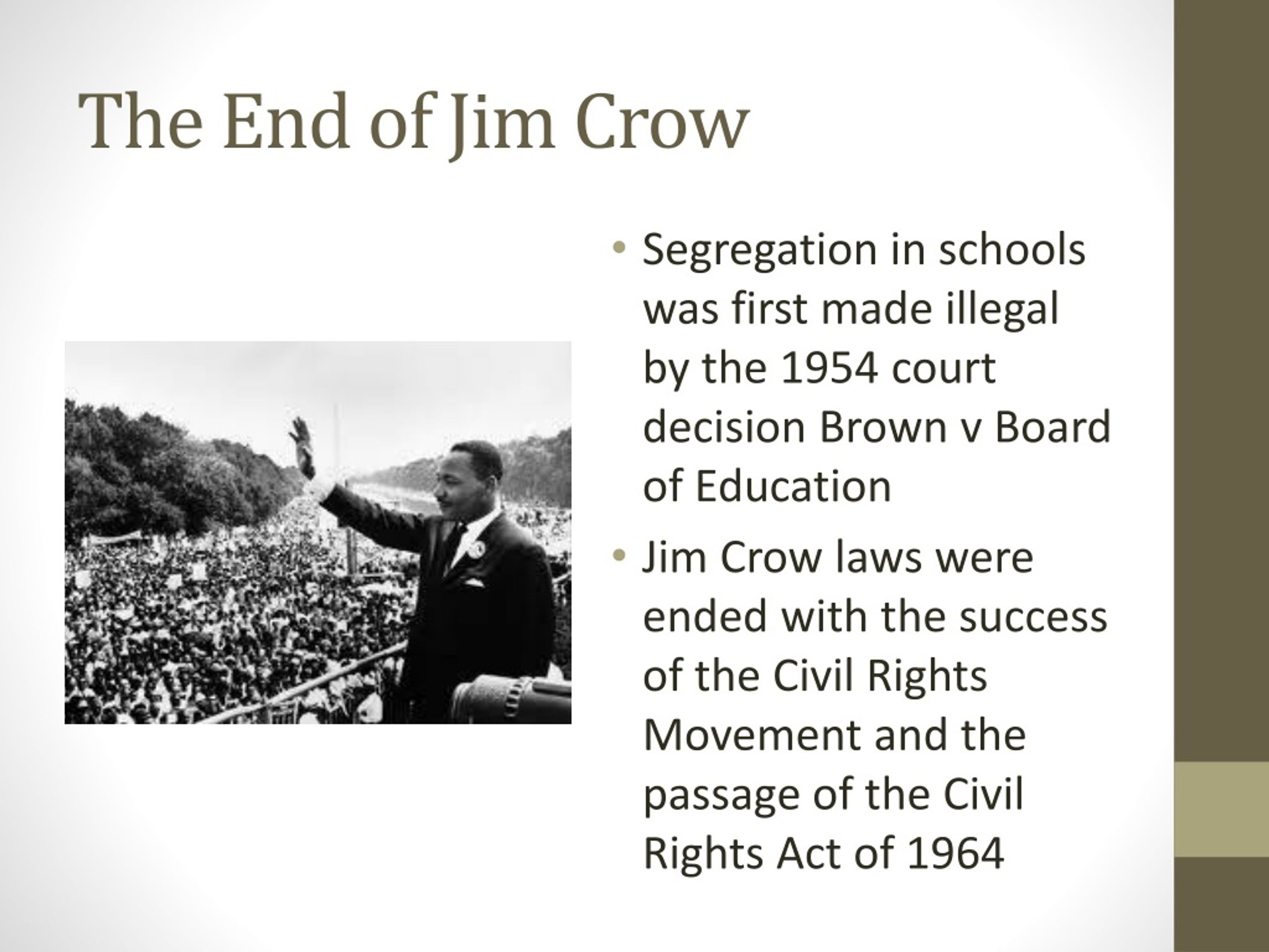 what ended the jim crow laws