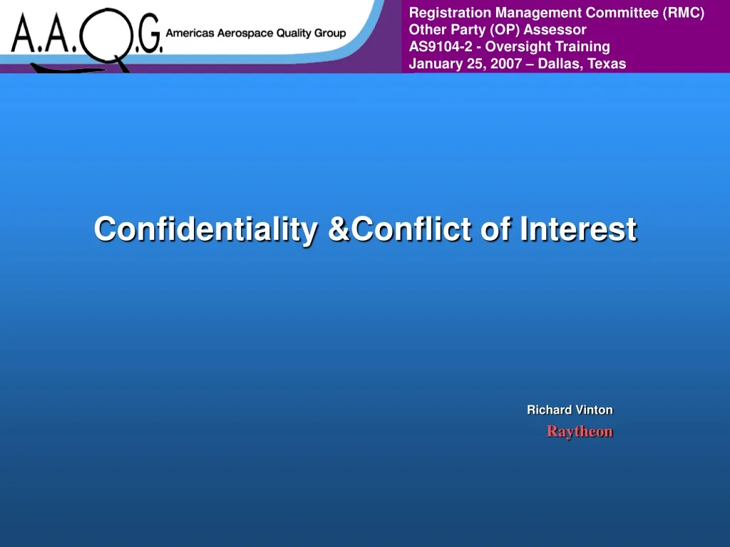 confidentiality conflict of interest n.