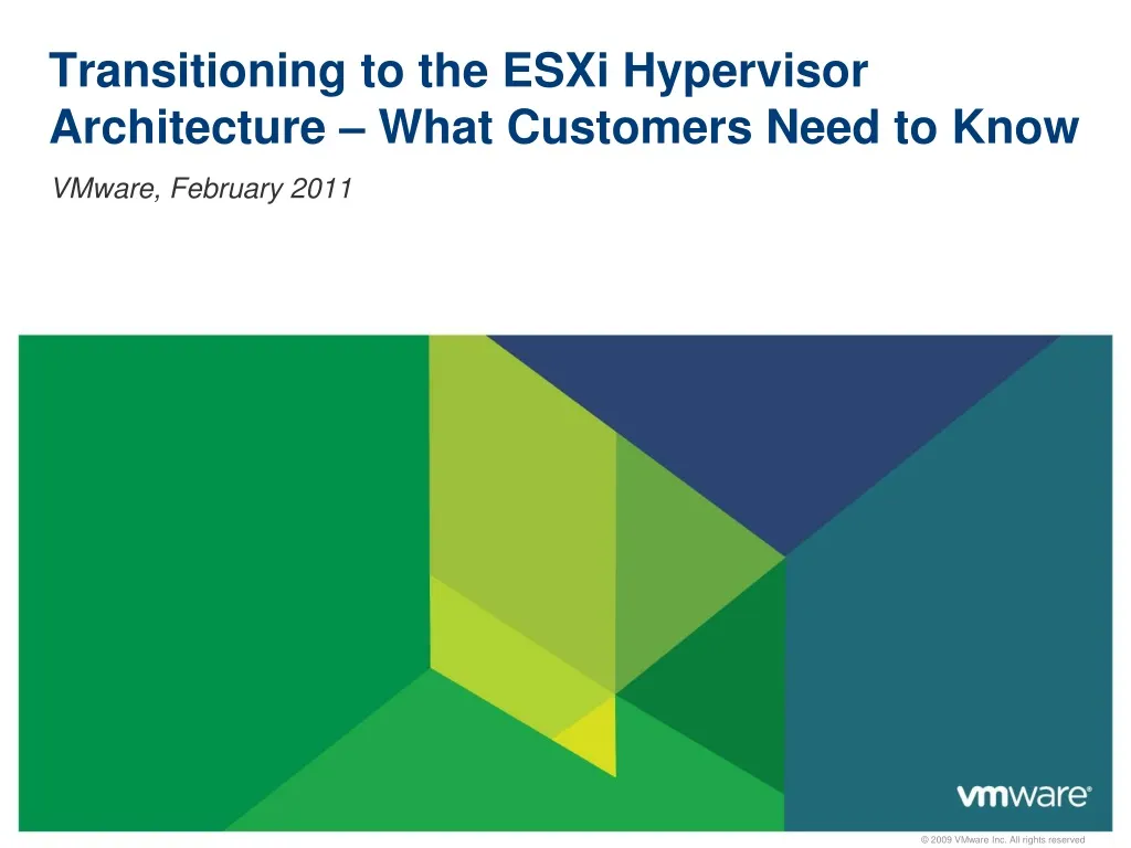 transitioning to the esxi hypervisor architecture what customers need to know n.