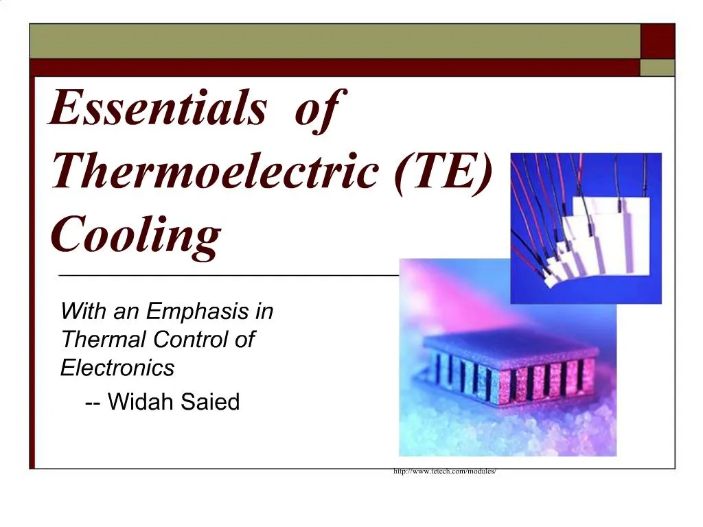 PPT Essentials of Thermoelectric TE Cooling PowerPoint Presentation
