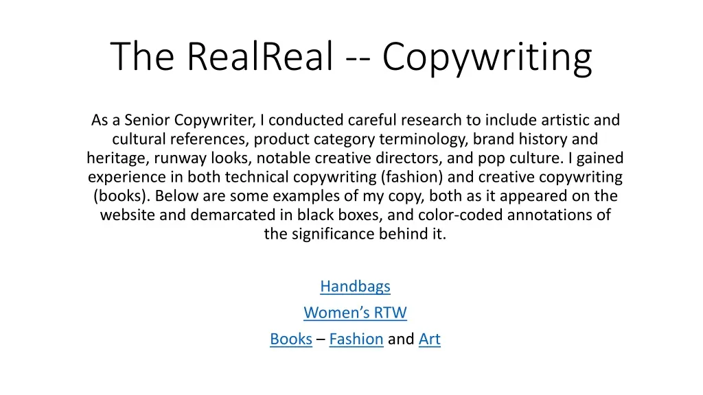 the realreal copywriting n.