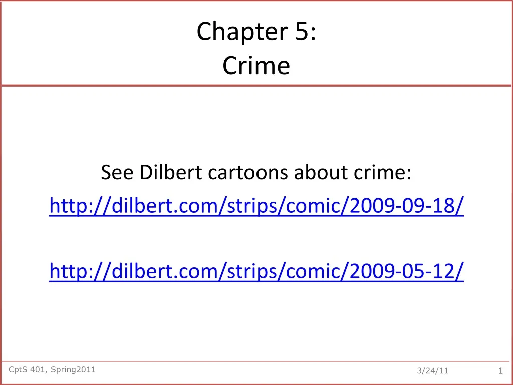 PPT - Chapter 5: Crime PowerPoint Presentation, Free Download - ID:235055